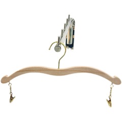 Custom wood multipurpose bra pants hangers with metal clips
