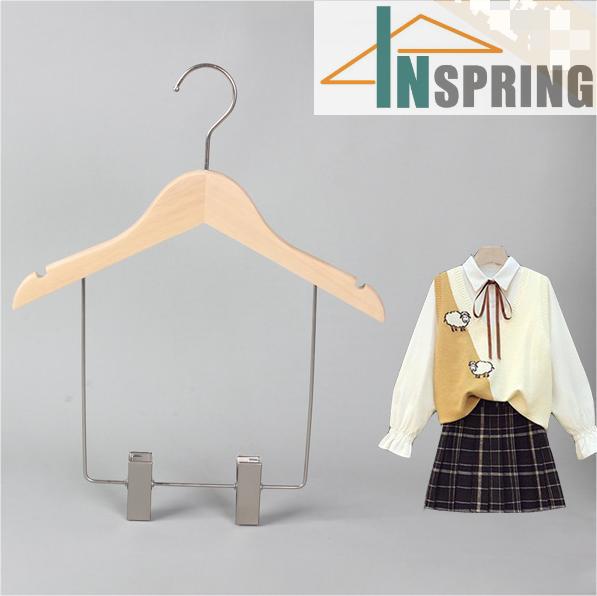 Custom Wooden Childrens Suits Hangers with Clips