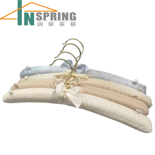 Custom color satin hangers with gold hook