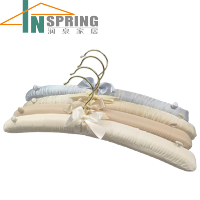 Custom color satin hangers with gold hook