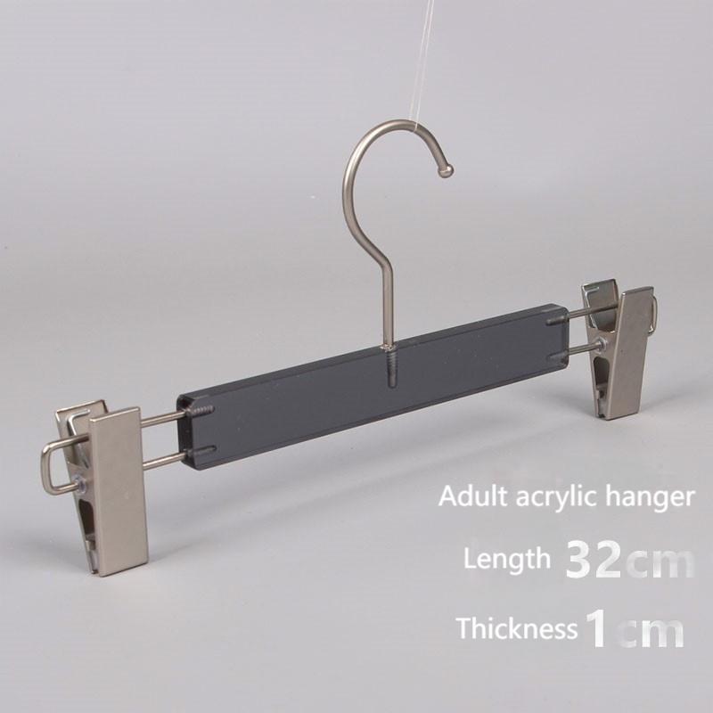 Clothes boutique acrylic plastic pant hangers with clips
