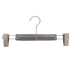 Clothes boutique acrylic plastic pant hangers with clips