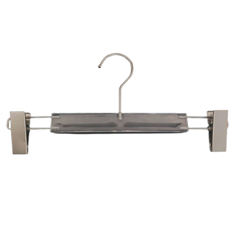 Clothes boutique acrylic plastic pant hangers with clips