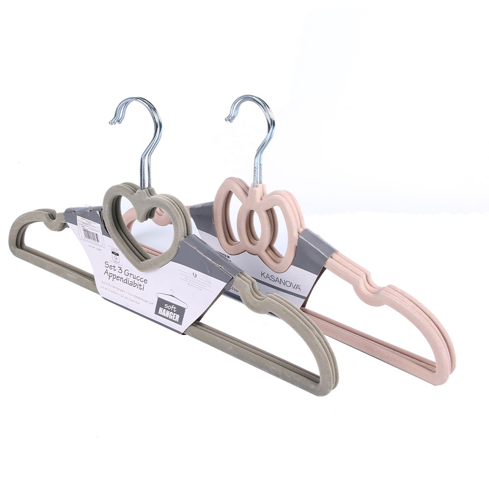 Custom color velvet childrens flocked hangers kids clothing hanger