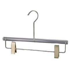 Clothes boutique acrylic plastic pant hangers with clips
