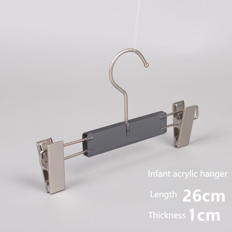 Clothes boutique acrylic plastic pant hangers with clips