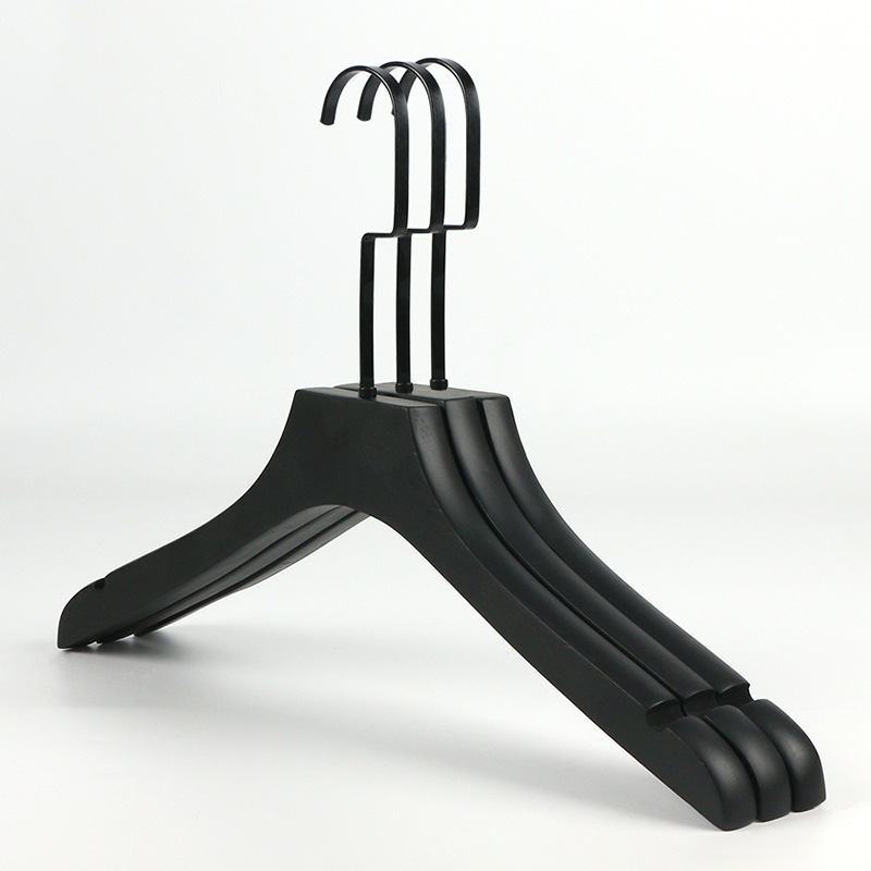 Black series wooden suit hangers with square hook