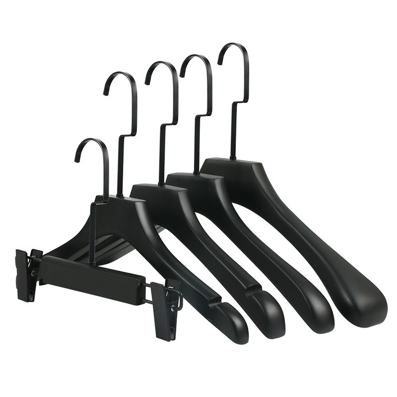 Black series wooden suit hangers with square hook