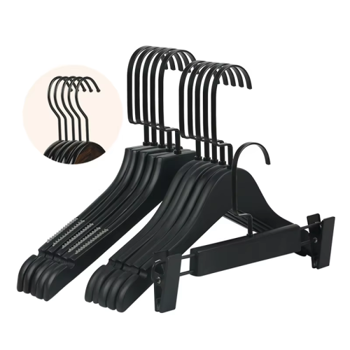 Black series wooden suit hangers with square hook