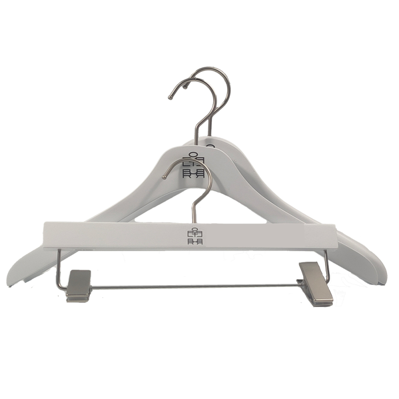 Luxury custom printing logo white wooden hanger