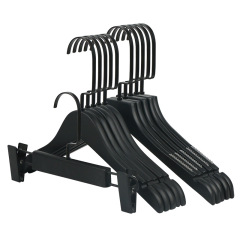 Black series wooden suit hangers with square hook