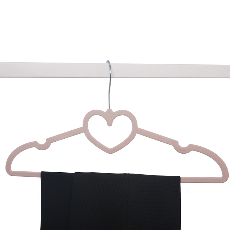 Space saving velvet cloth hanger custom heart hangers