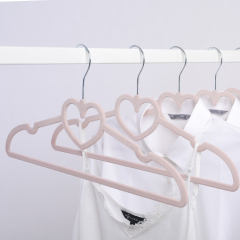 Space saving velvet cloth hanger custom heart hangers