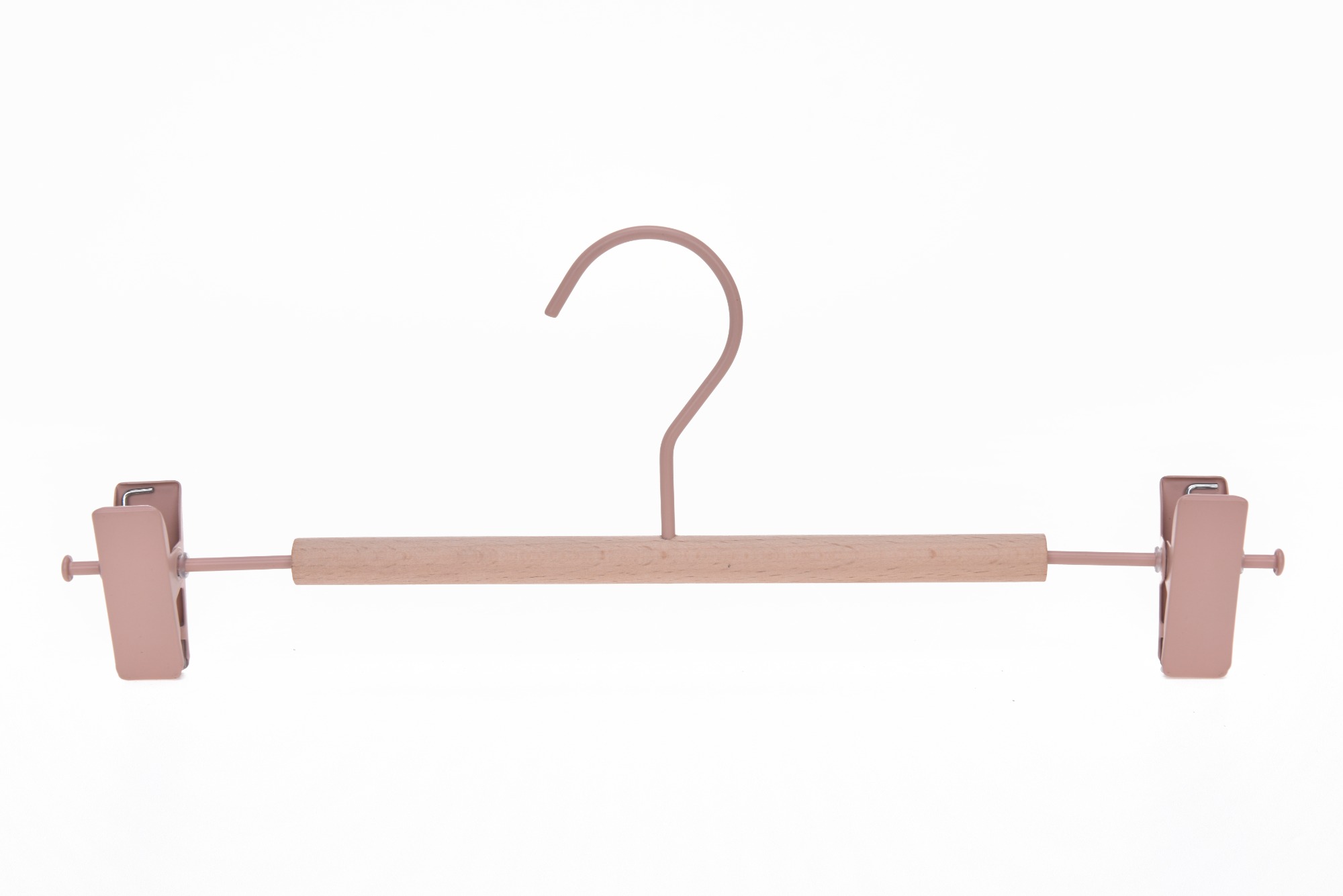 Inspring Wood tube Pants Trousers metal hangers with clips