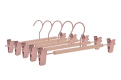 Inspring Wood tube Pants Trousers metal hangers with clips