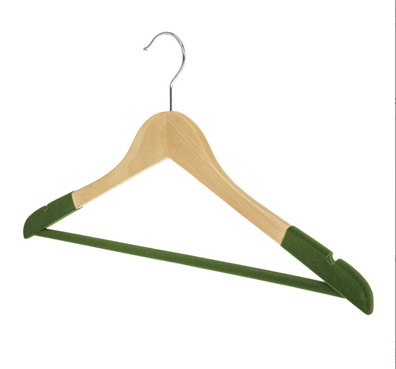 Custom velvet color non Slip Wooden Suit Coat Hangers