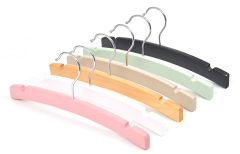 Crescent Shaped Wooden Coat Hangers with Swivel Hook