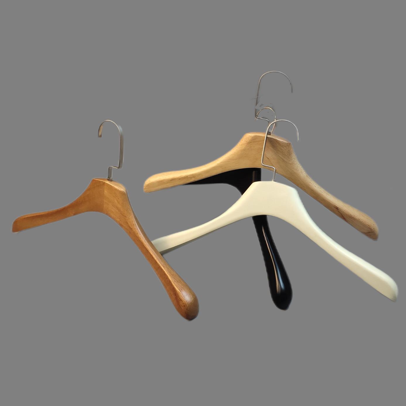 Luxury Women Clothes Wide Shoulder Wooden Hanger Custom Colors