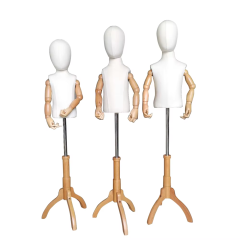 Children clothes mannequin with wood arms and base