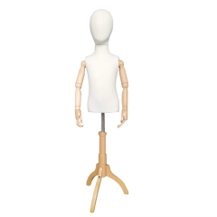 Children clothes mannequin with wood arms and base