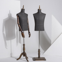 Clothes sewing mannequin with custom wood arms and base