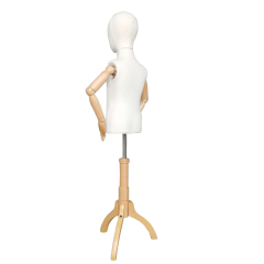 Children clothes mannequin with wood arms and base
