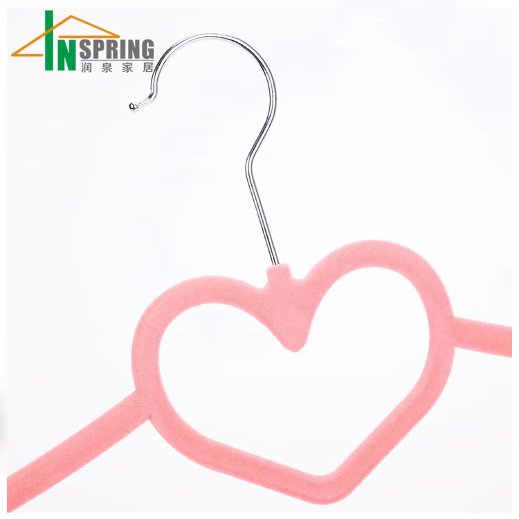 Factory price velvet cloth hanger custom heart hangers