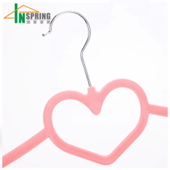 Factory price velvet cloth hanger custom heart hangers