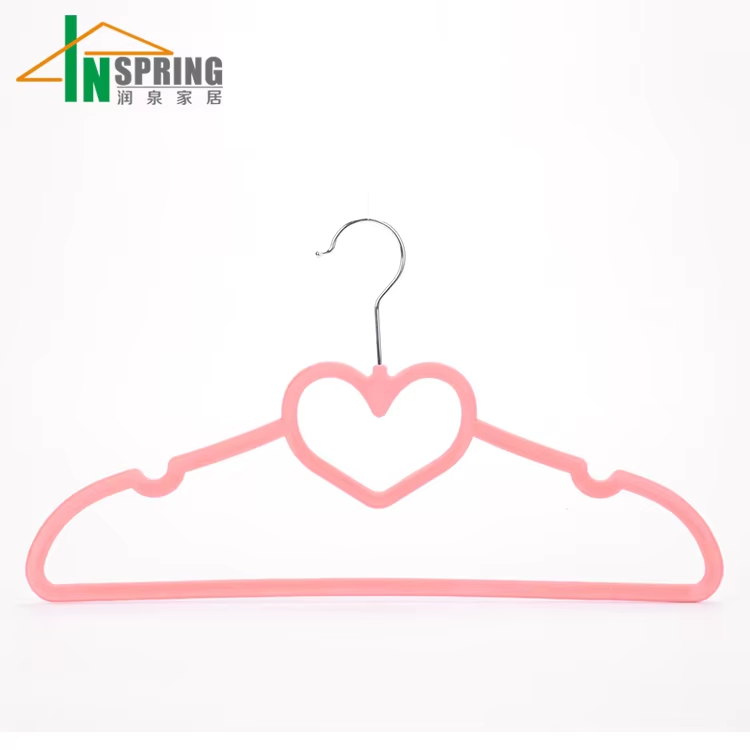 Factory price velvet cloth hanger custom heart hangers