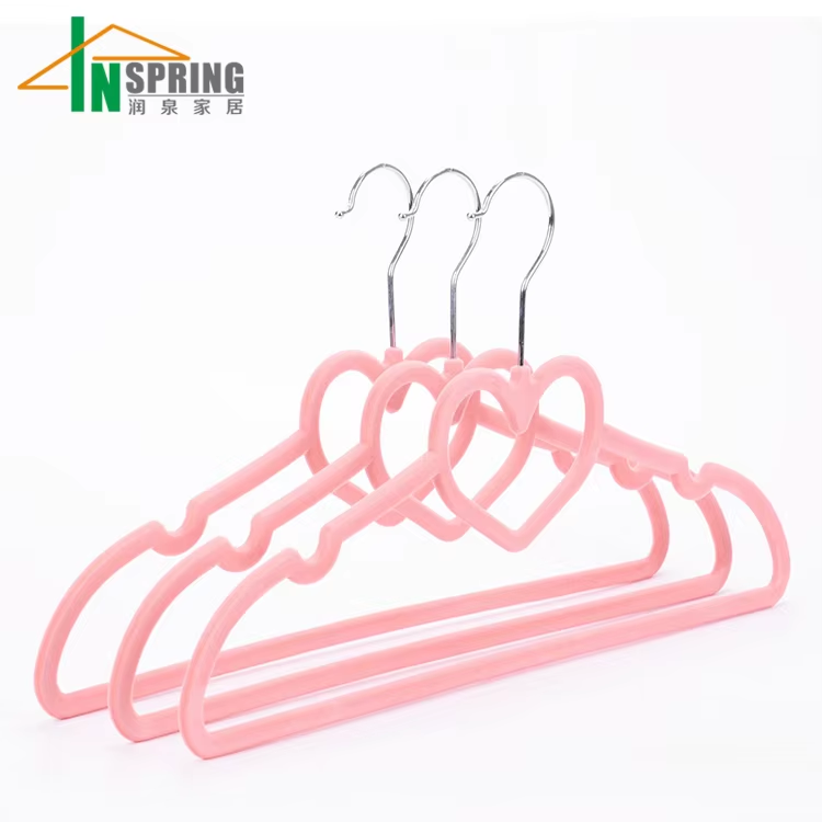 Factory price velvet cloth hanger custom heart hangers