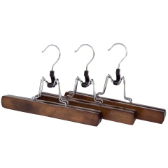 Wood Pants Clamp Skirt Walnut Color Hair Hangers