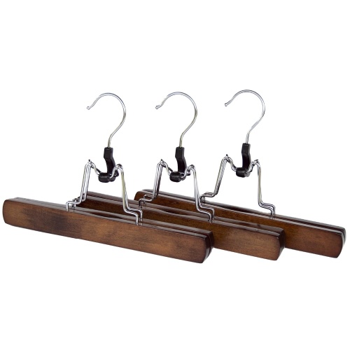 Wood Pants Clamp Skirt Walnut Color Hair Hangers
