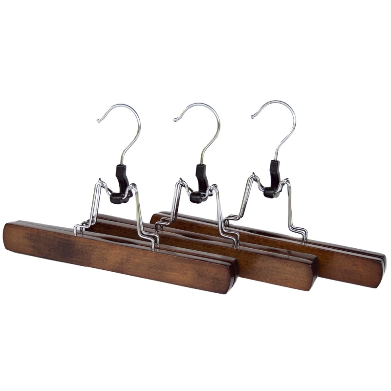 Wood Pants Clamp Skirt Walnut Color Hair Hangers
