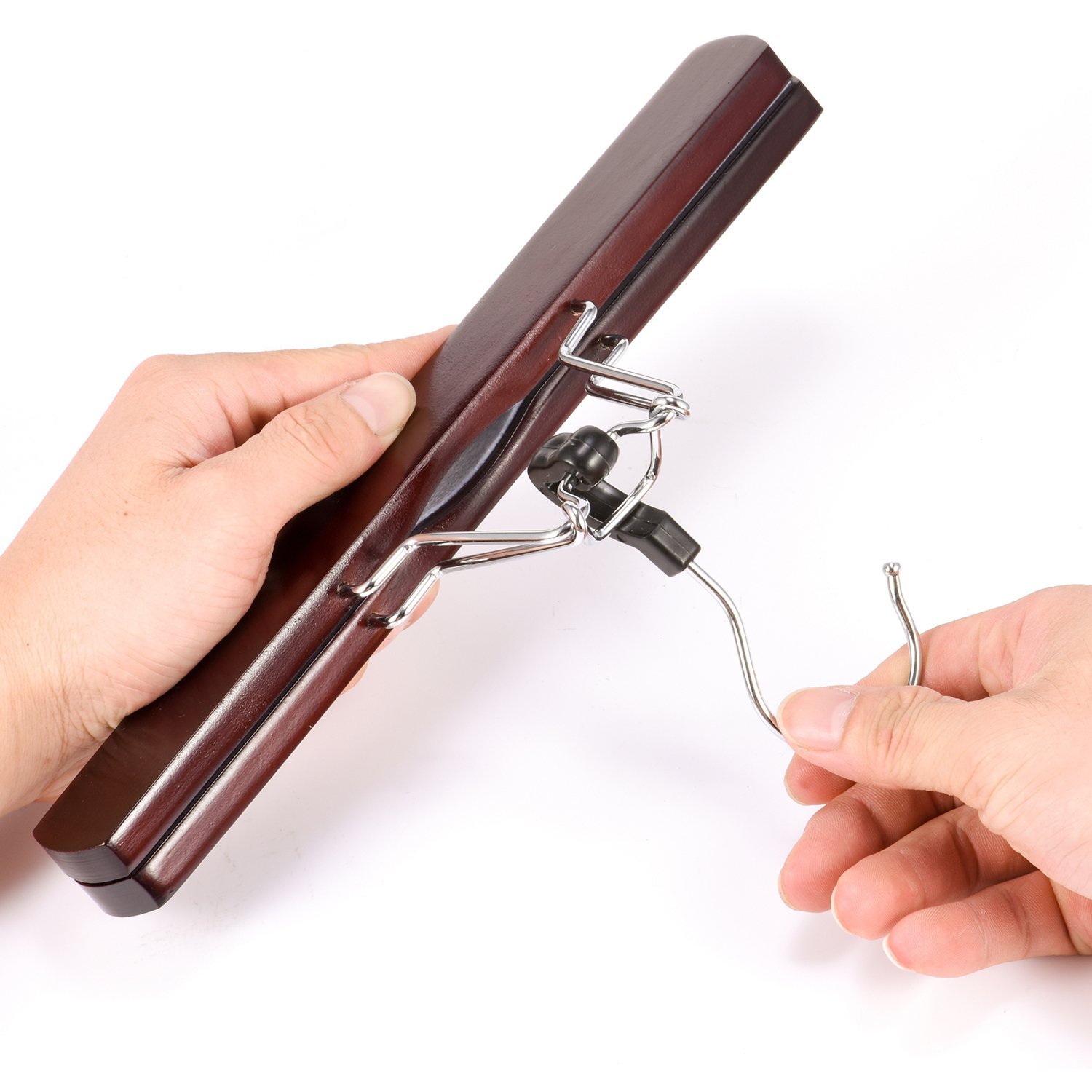 Wood Pants Clamp Skirt Walnut Color Hair Hangers