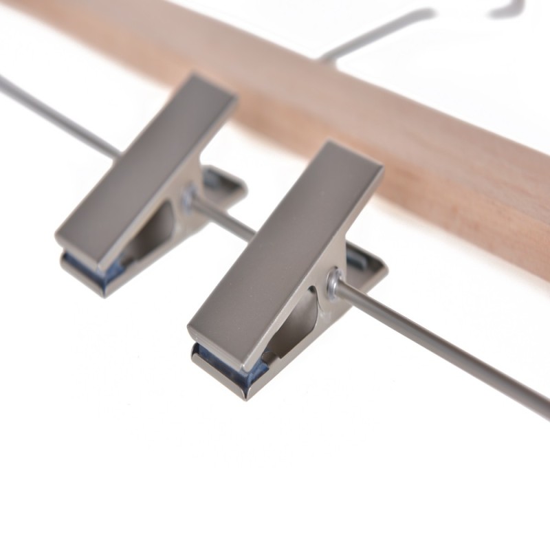 Boutique display long hook wooden trouser clamp skirt hangers