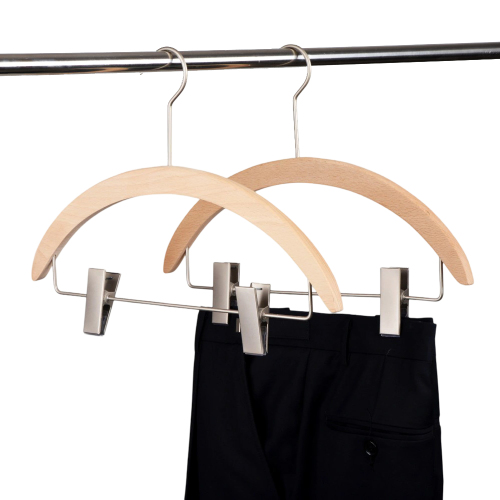 Factory Custom hanger with clip Wooden Hangers