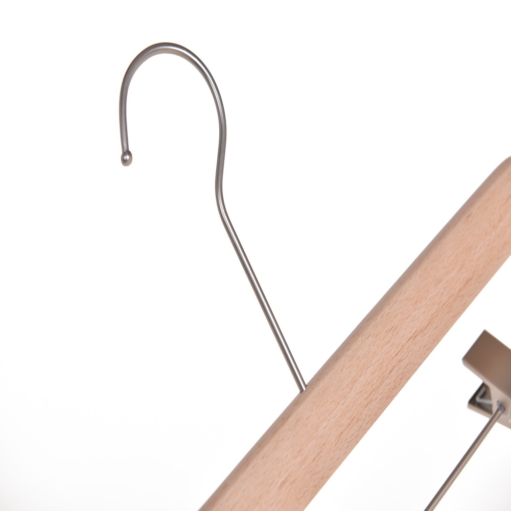 Boutique display long hook wooden trouser clamp skirt hangers