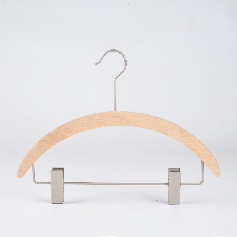 Factory Custom hanger with clip Wooden Hangers