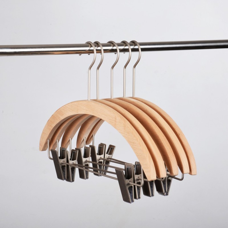 Factory Custom hanger with clip Wooden Hangers
