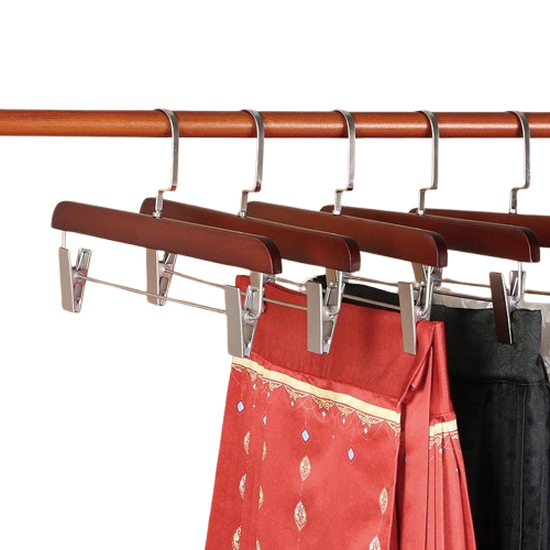 Custom hook wooden best clips display skirt hangers