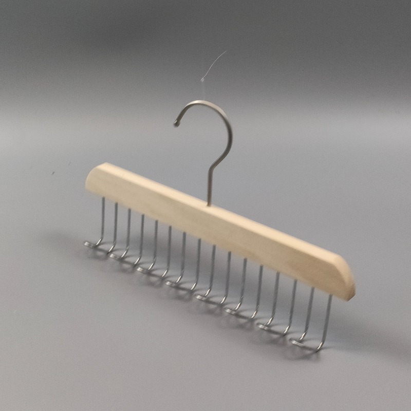 Multipurpose 8 hooks Wooden Belt Hanger