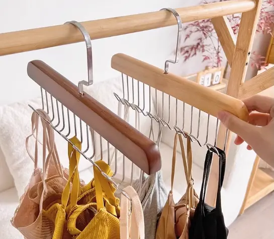 Multipurpose 8 hooks Wooden Belt Hanger
