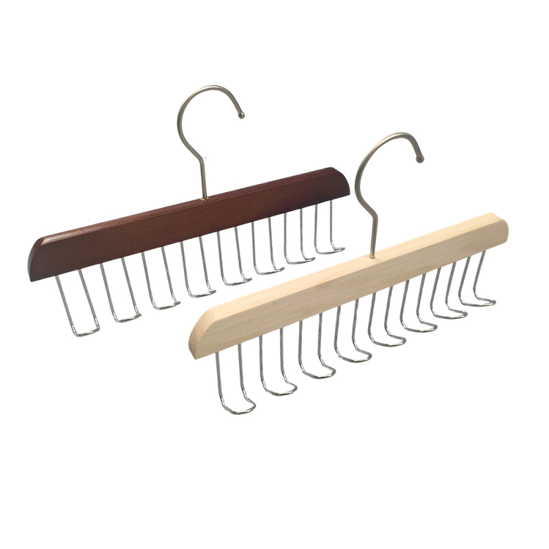 Multipurpose 8 hooks Wooden Belt Hanger
