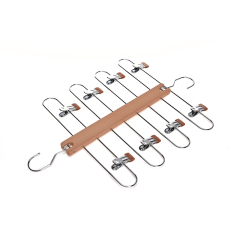 Magic beech wood pants hanger with clips