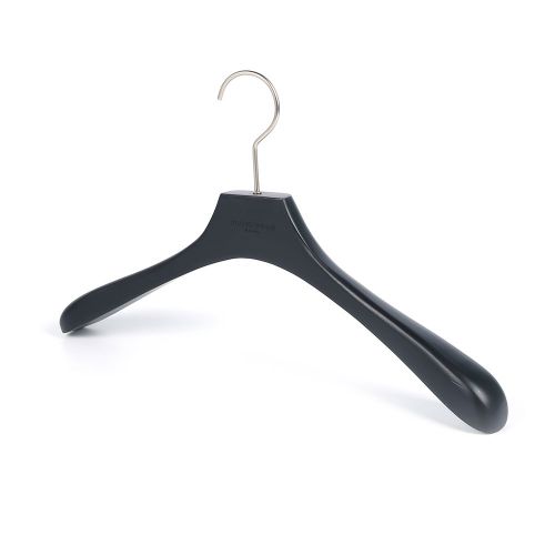 Affordable luxury black wooden suit hangers with clips