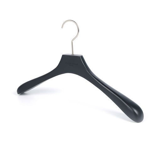 Affordable luxury black wooden suit hangers with clips