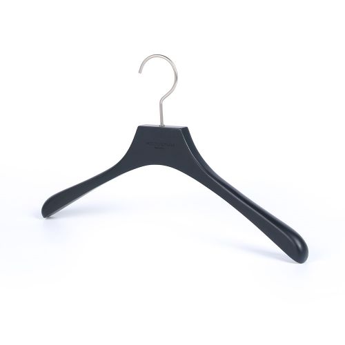 Affordable luxury black wooden suit hangers with clips