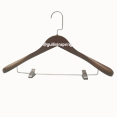 Luxury wide shoulder flocked coat hangers with cushioned clips