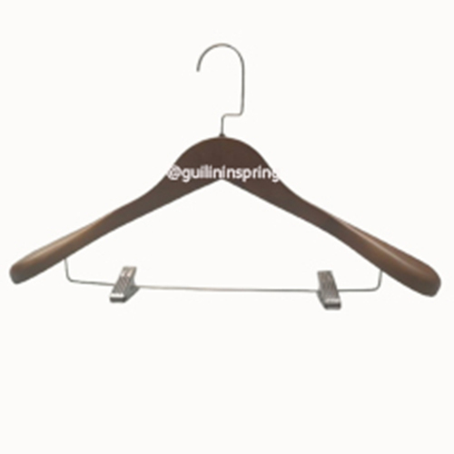 Luxury wide shoulder flocked coat hangers with cushioned clips