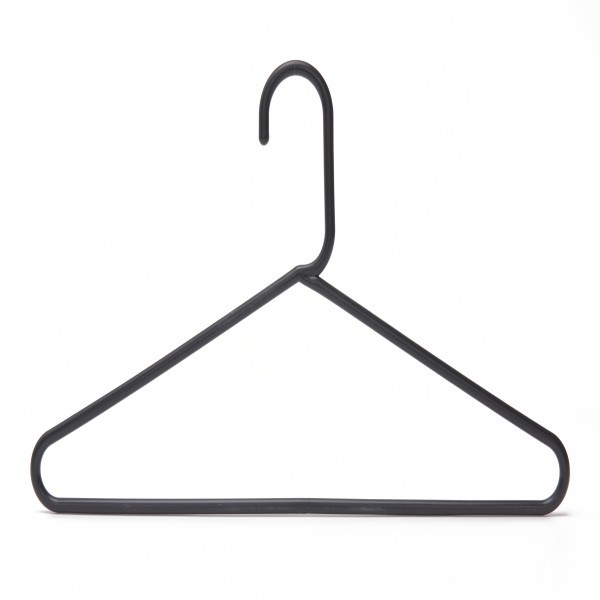 Black plastic clothes hangers space saver